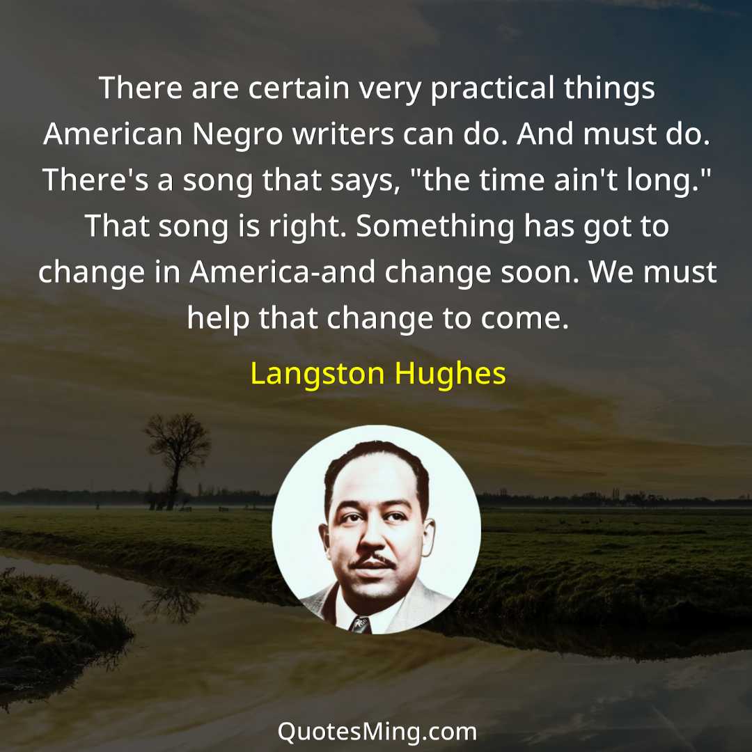 There are certain very practical things American Negro writers can