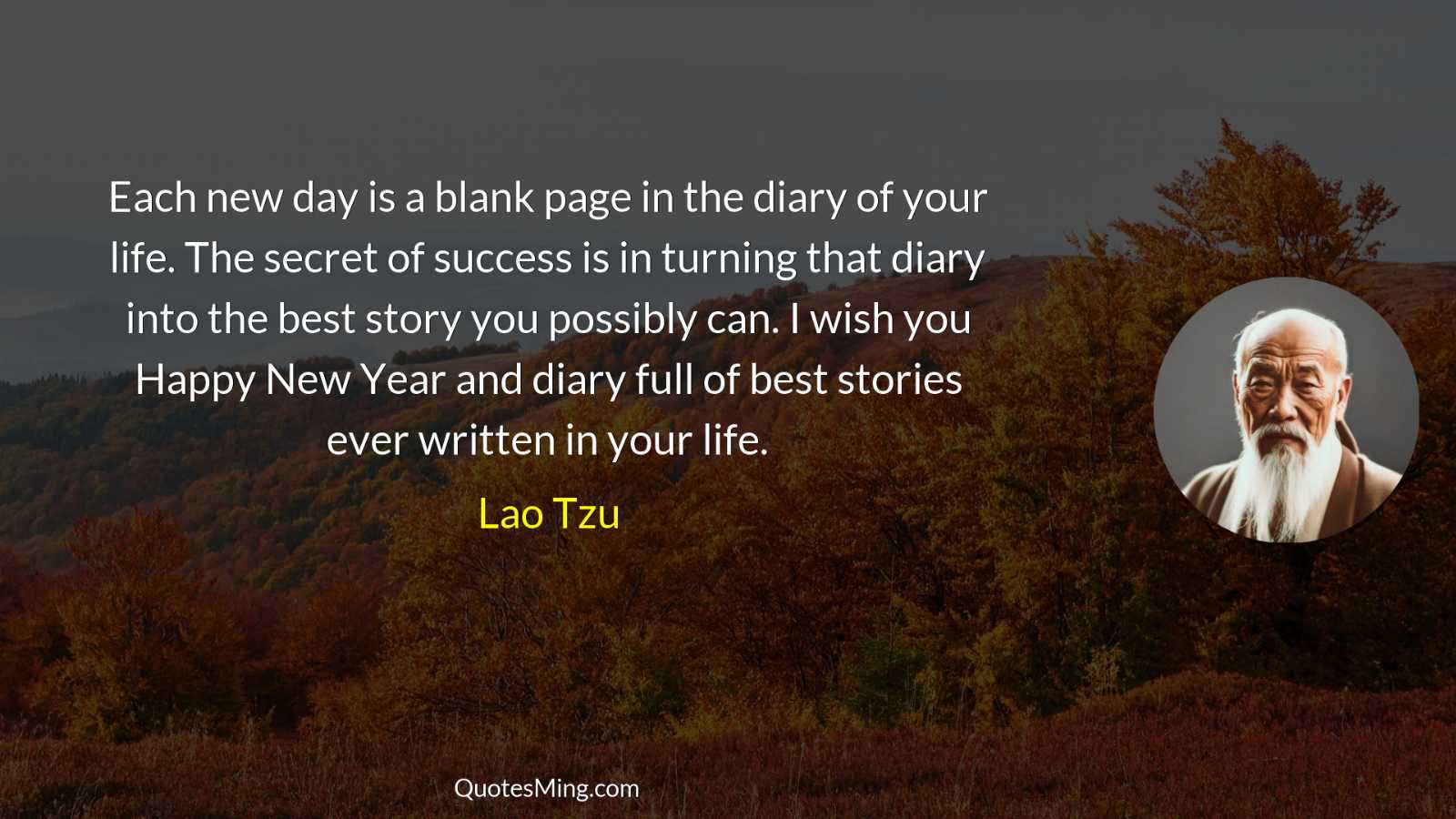 Each new day is a blank page in the diary