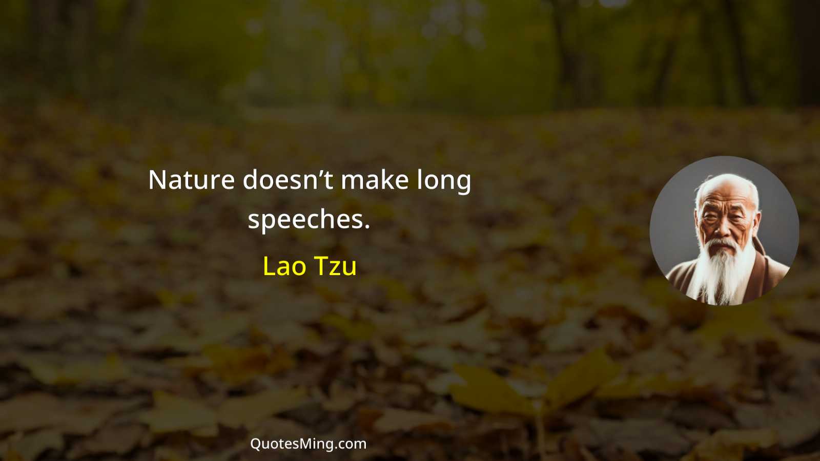 Nature doesn’t make long speeches