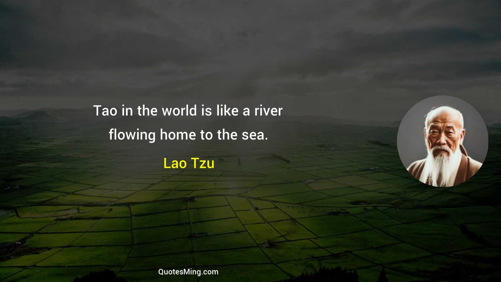 Tao in the world is like a river flowing home