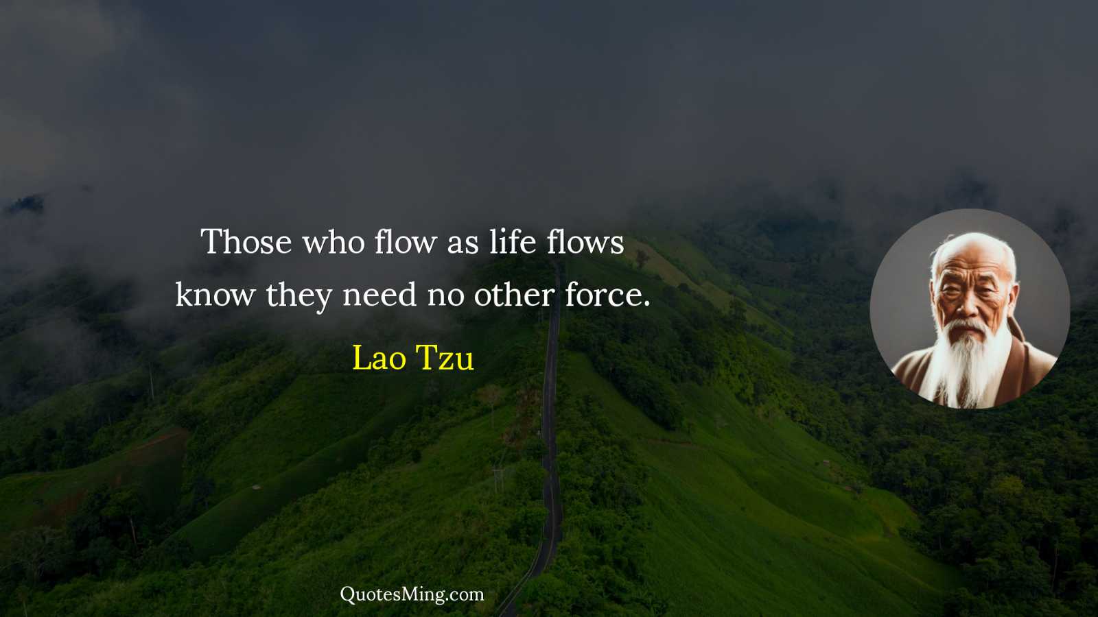 Those who flow as life flows know they need no