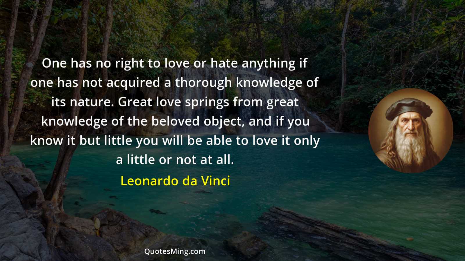 One has no right to love or hate anything if