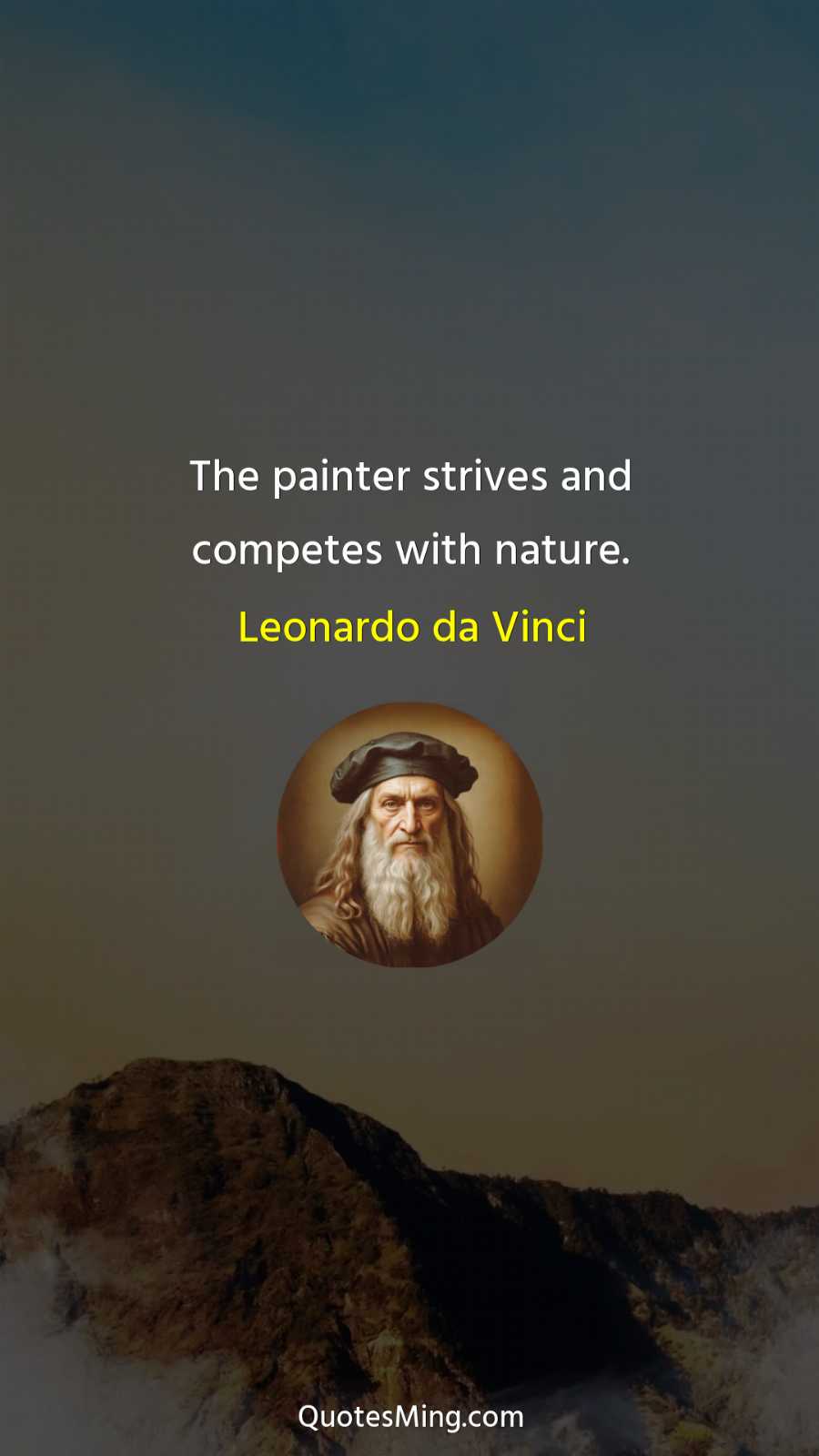 The painter strives and competes with nature