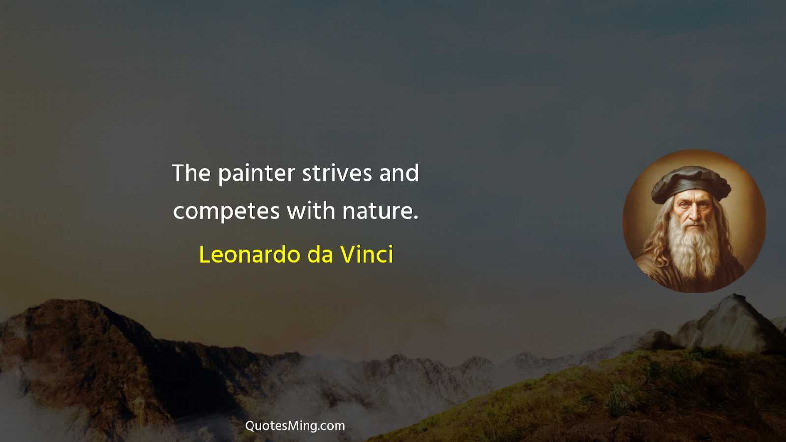 The painter strives and competes with nature