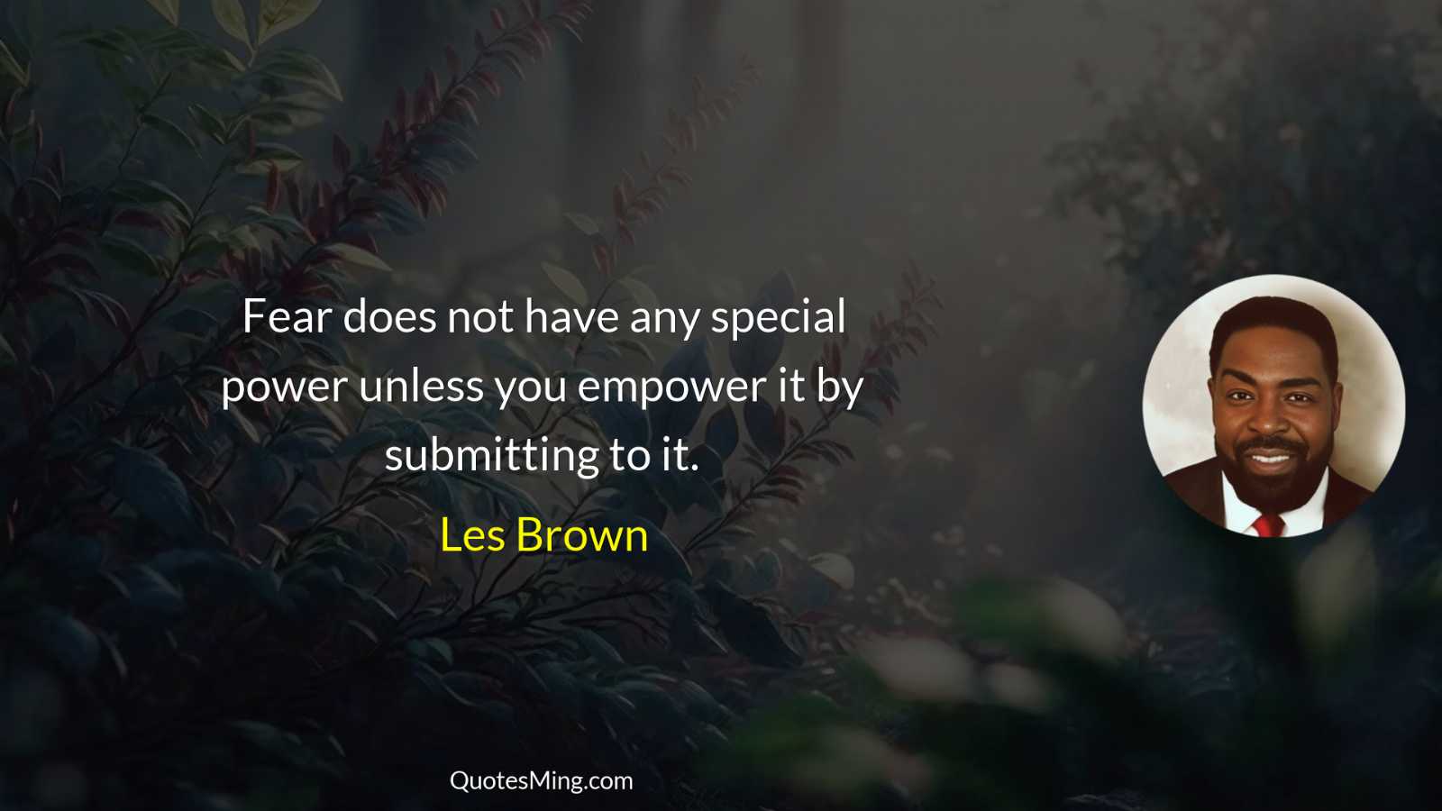 Fear does not have any special power unless you empower