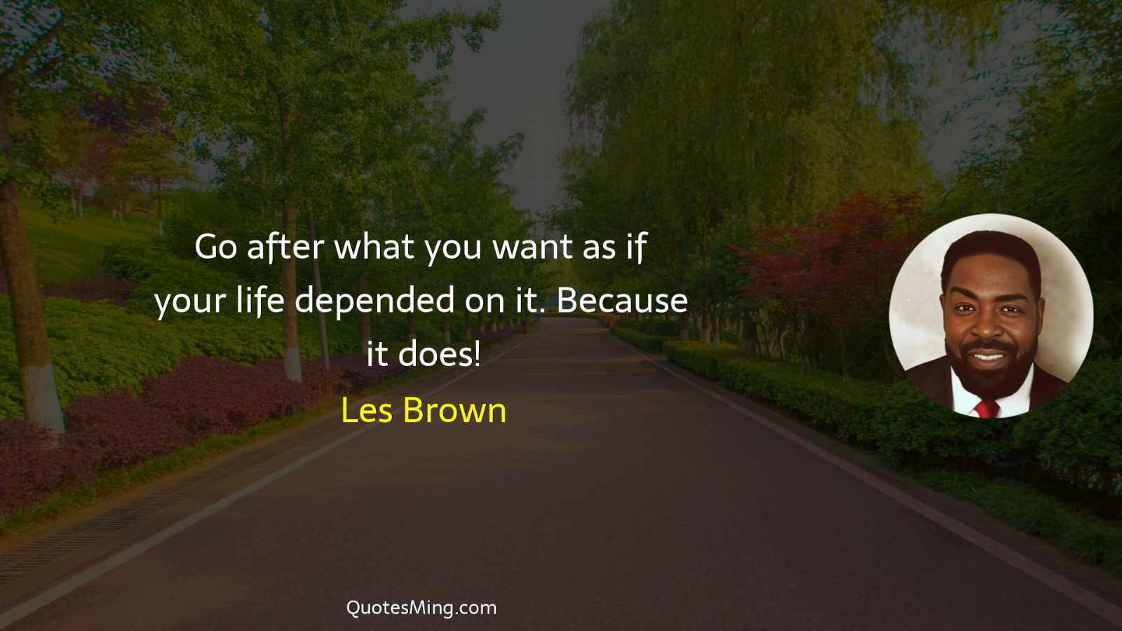 Go after what you want as if your life depended