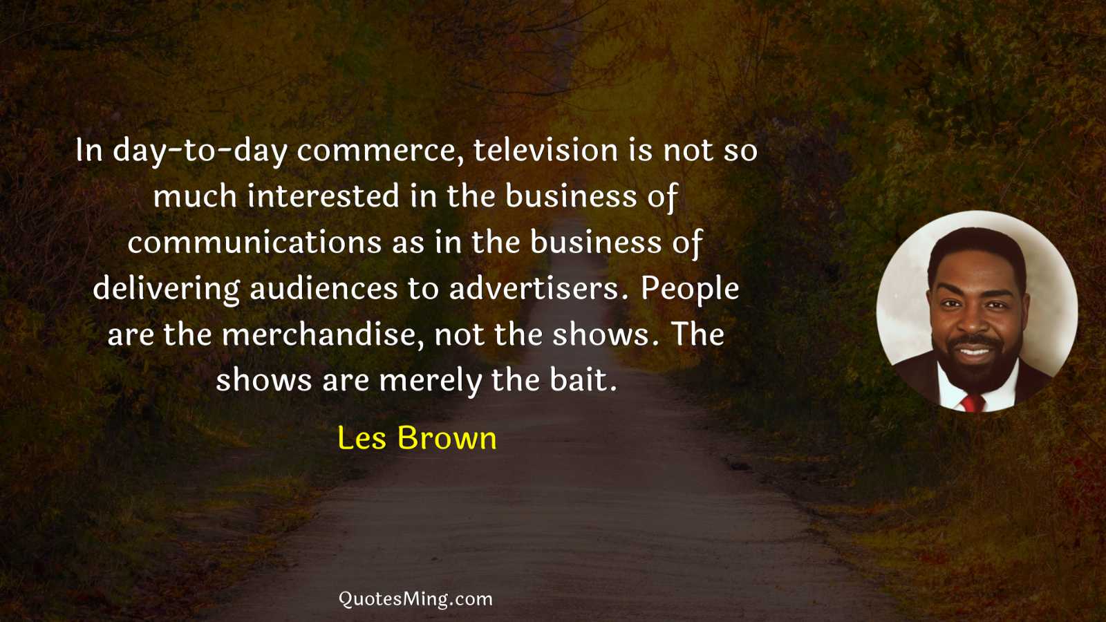 In day-to-day commerce television is not so much interested in