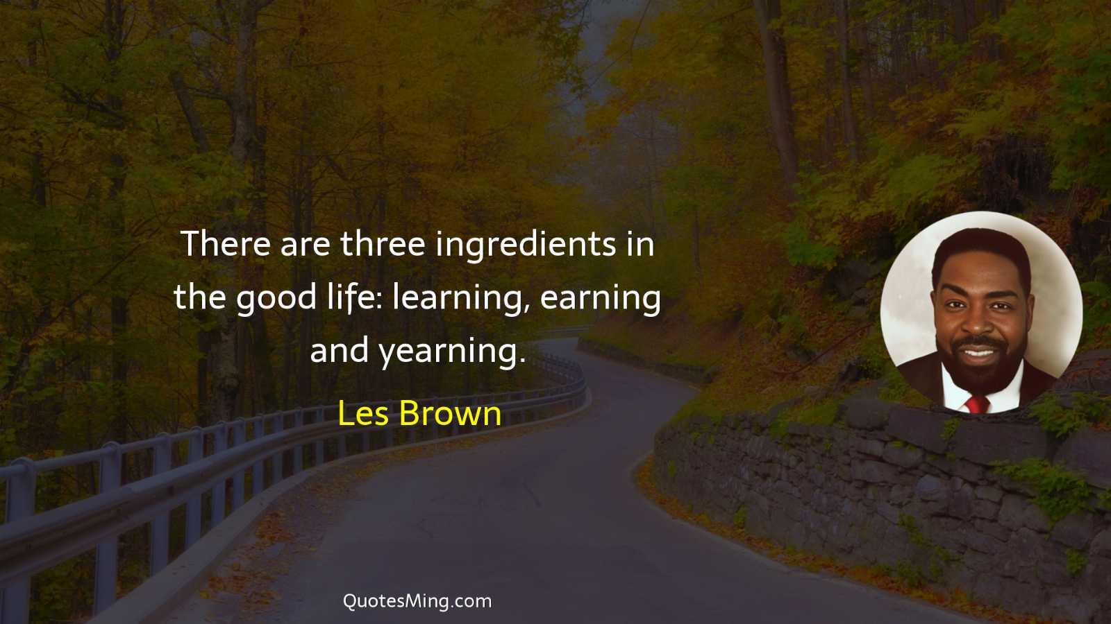 There are three ingredients in the good life: learning earning