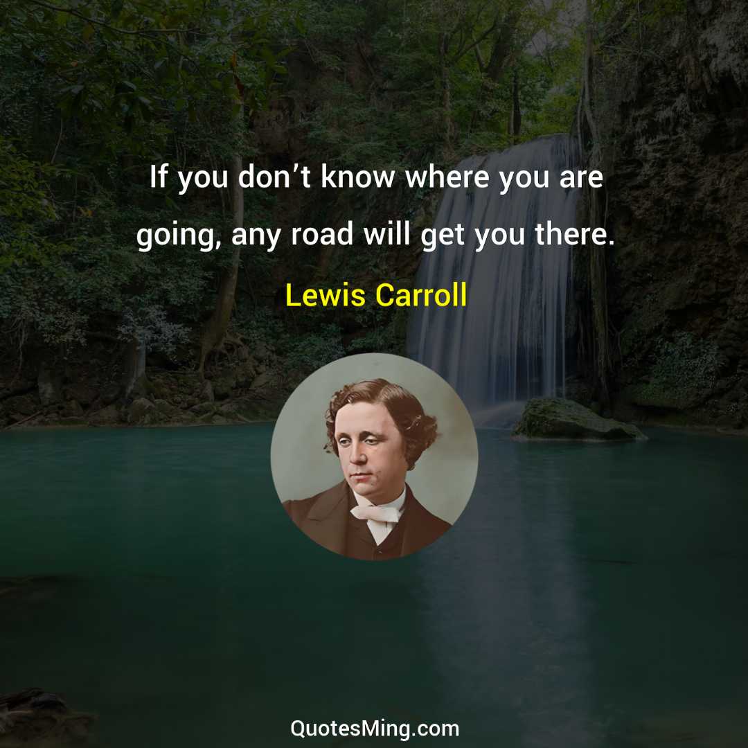 If you don’t know where you are going any road