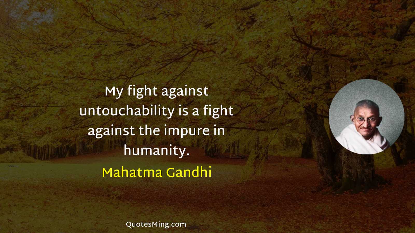 My fight against untouchability is a fight against the impure