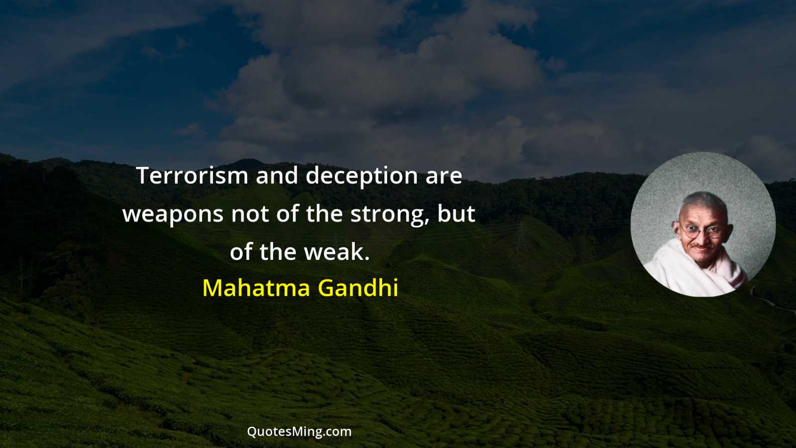 Terrorism and deception are weapons not of the strong but