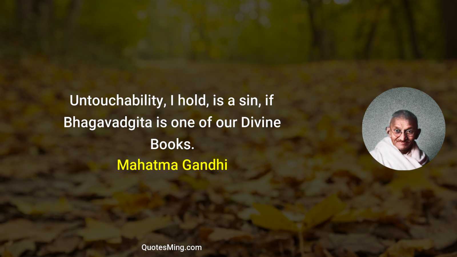 Untouchability I hold is a sin if Bhagavadgita is one