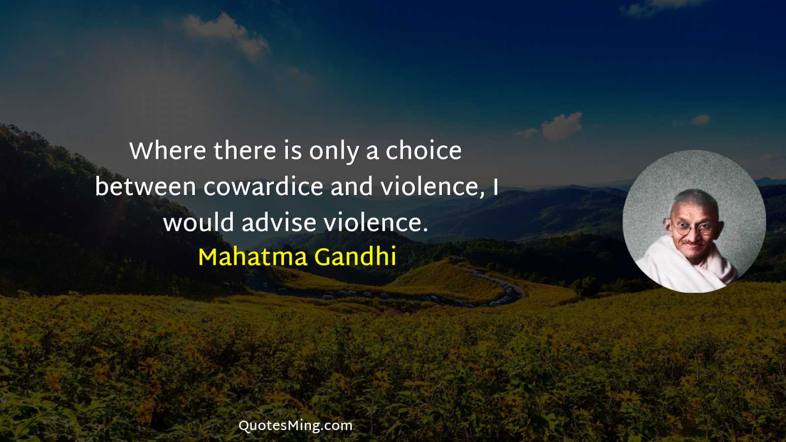 Where there is only a choice between cowardice and violence