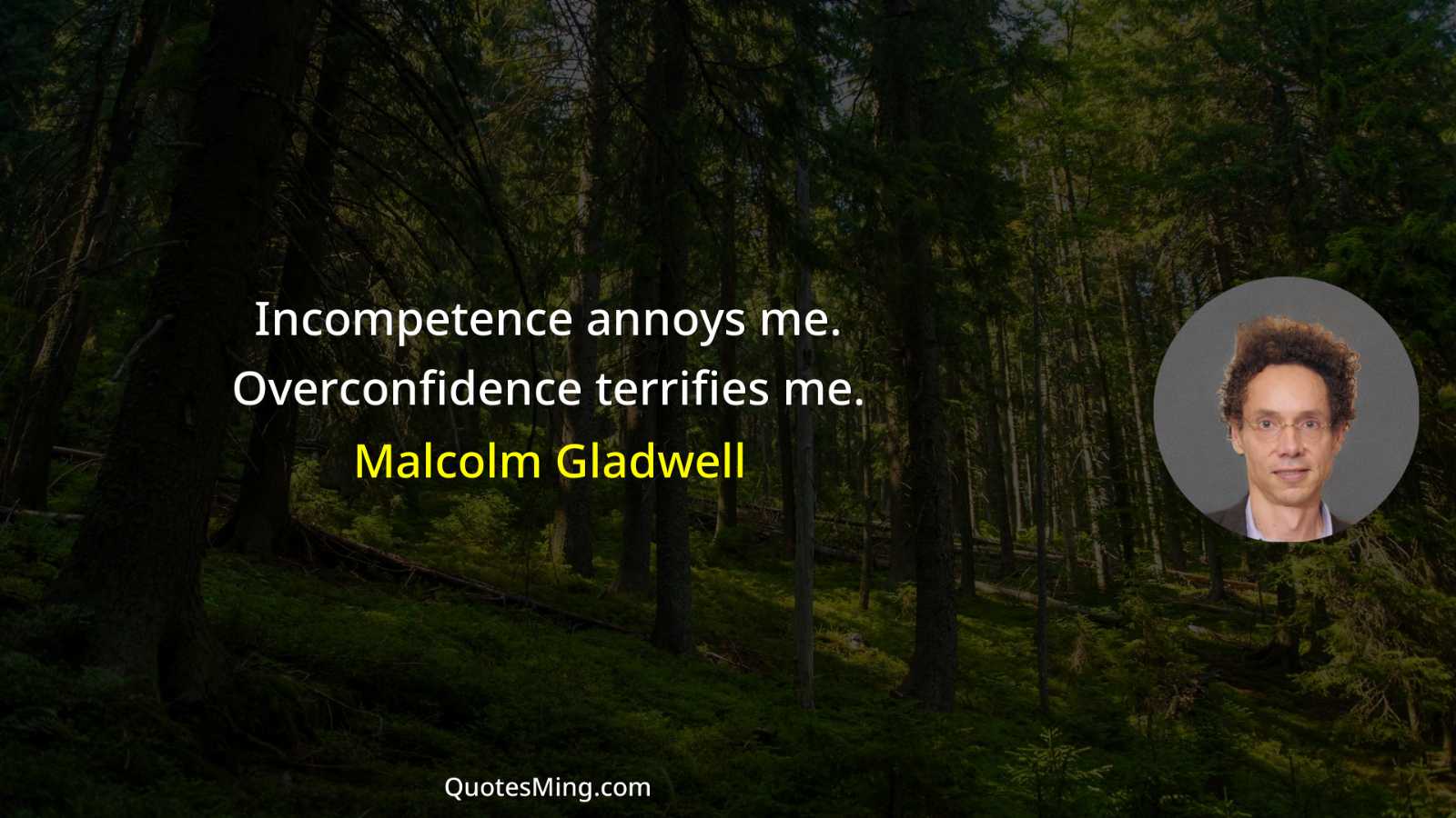 Incompetence annoys me Overconfidence terrifies me