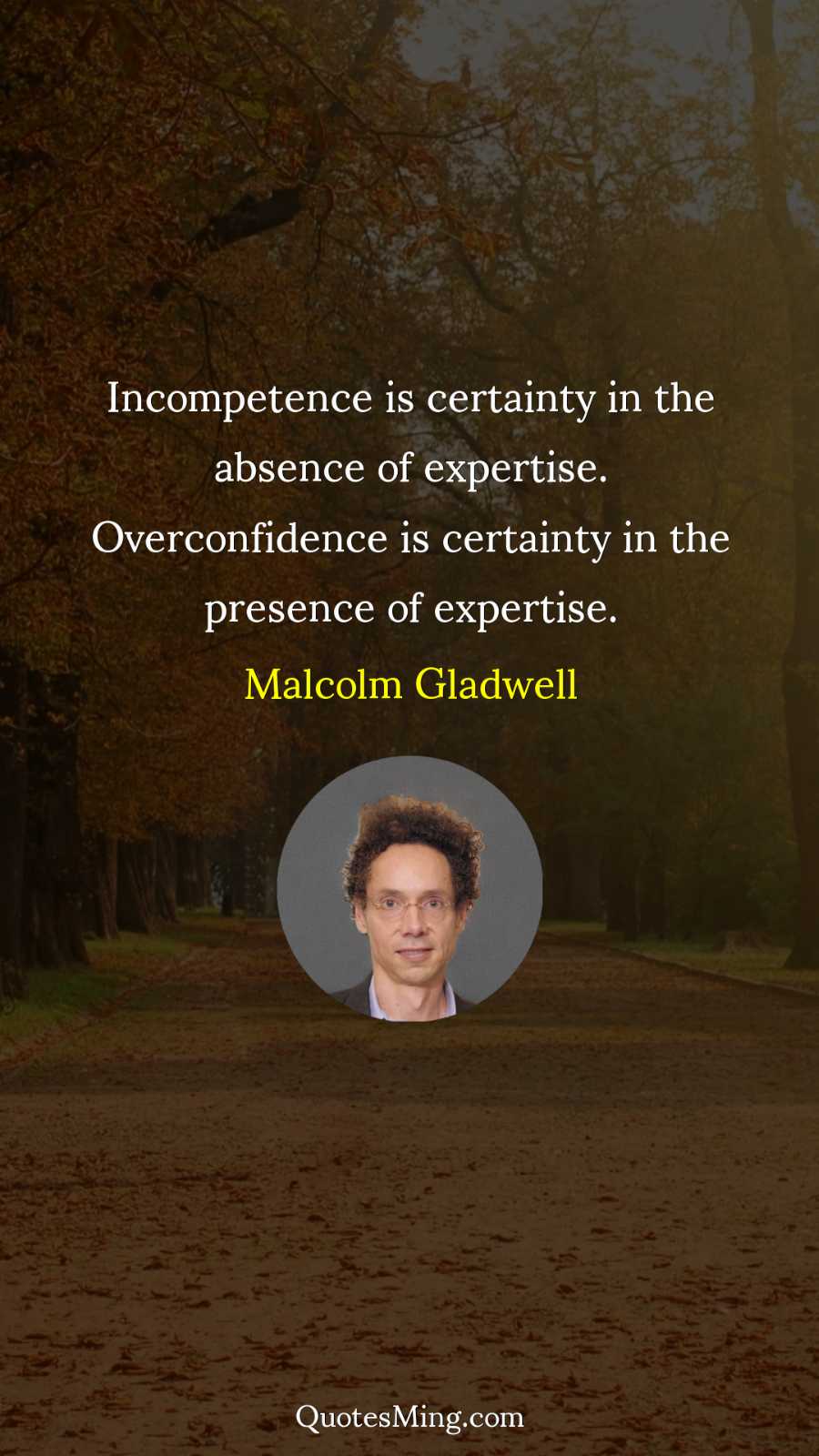 Incompetence is certainty in the absence of expertise Overconfidence is