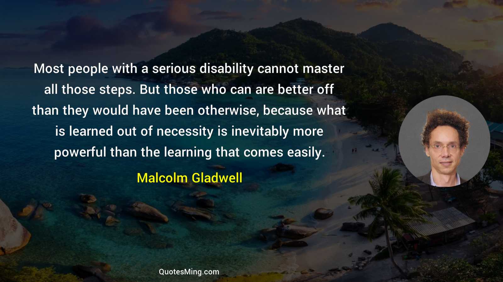 Most people with a serious disability cannot master all those