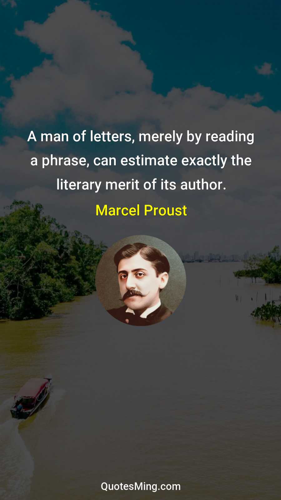 A man of letters merely by reading a phrase can