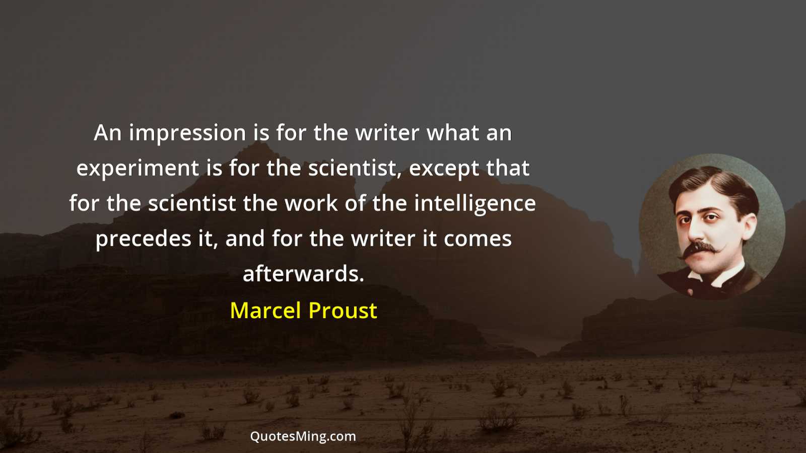 An impression is for the writer what an experiment is