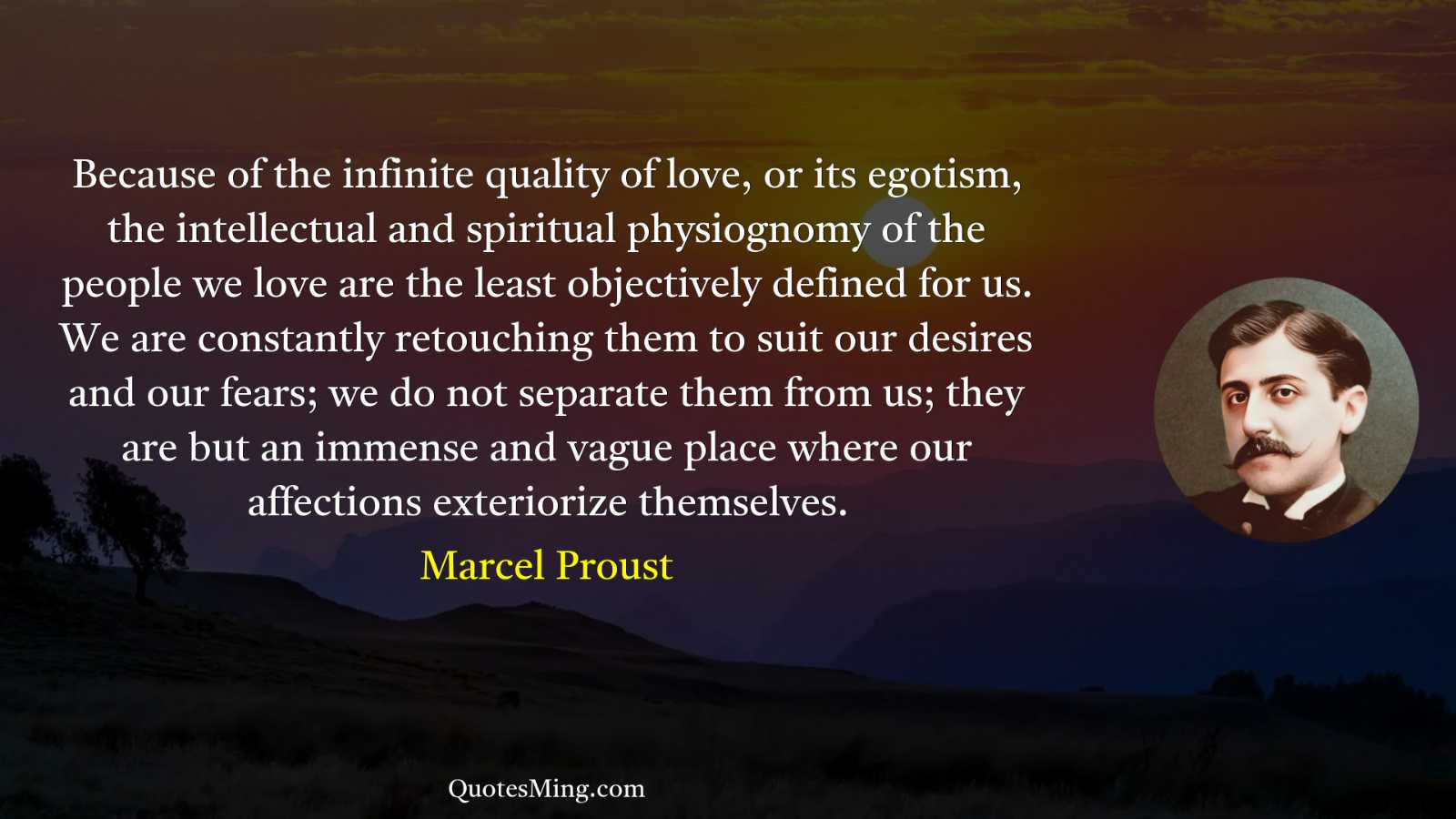 Because of the infinite quality of love or its egotism