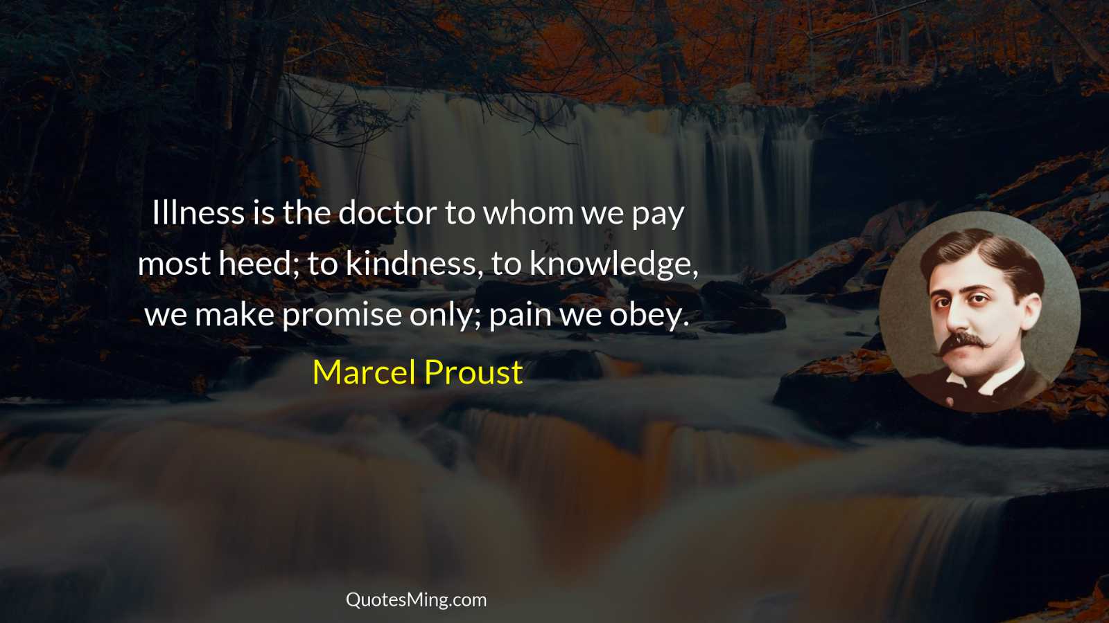 Illness is the doctor to whom we pay most heed;