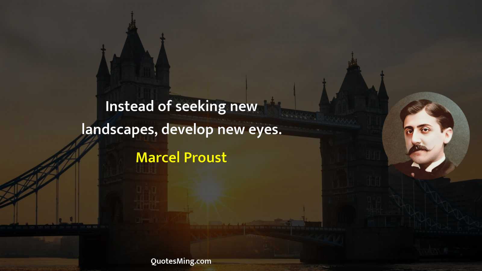 Instead of seeking new landscapes develop new eyes