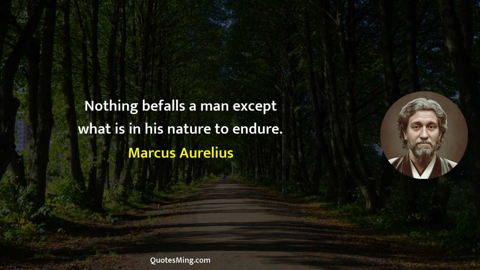 Nothing befalls a man except what is in his nature