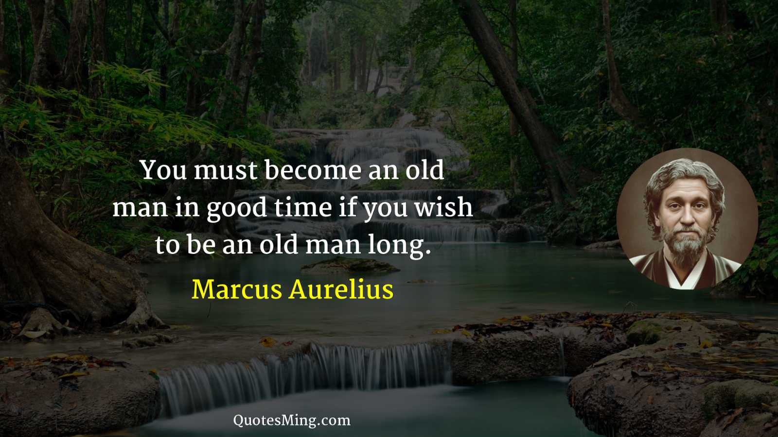 You must become an old man in good time if