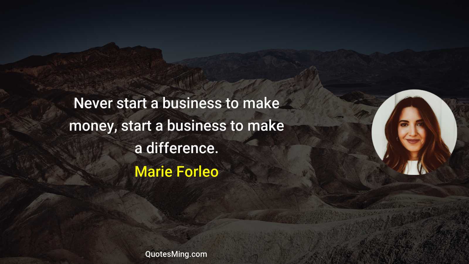 Never start a business to make money start a business