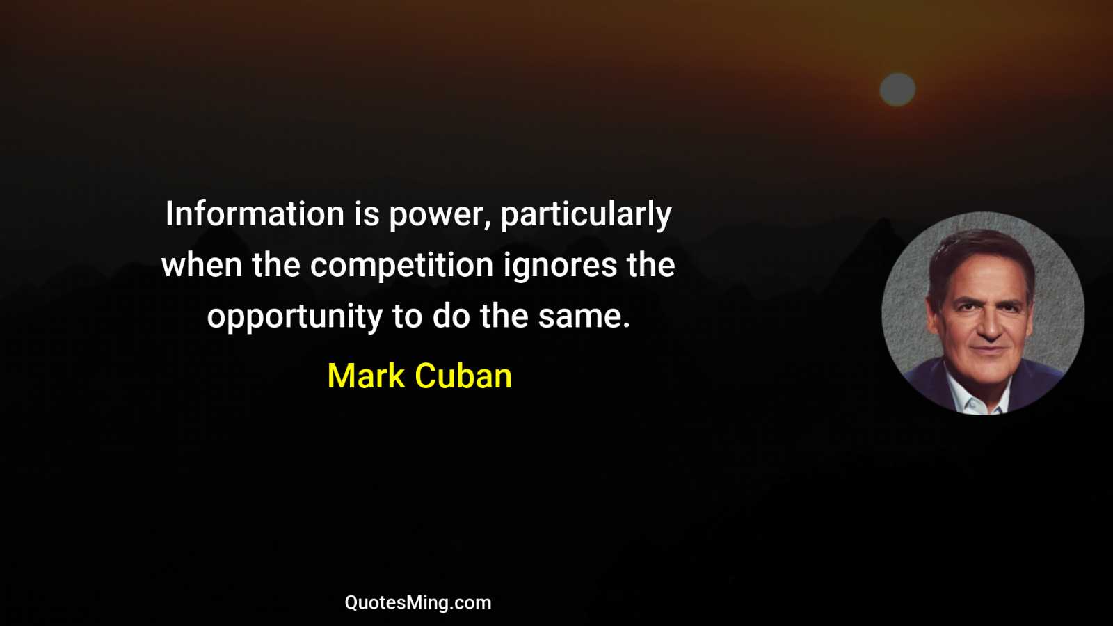 Information is power particularly when the competition ignores the opportunity