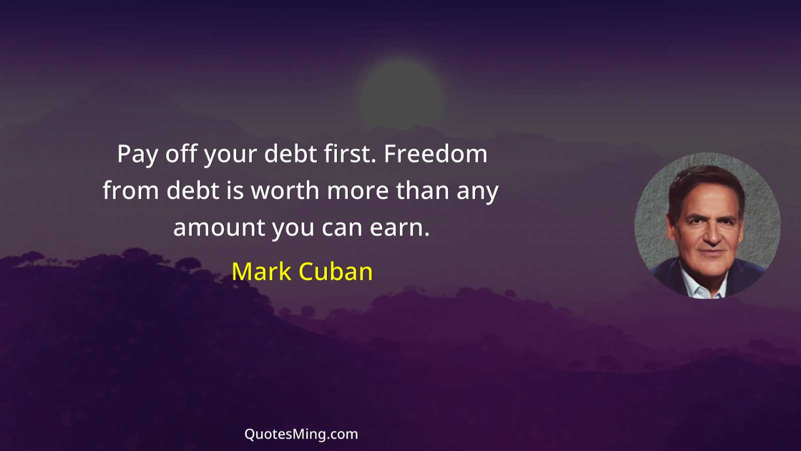 Pay off your debt first Freedom from debt is worth