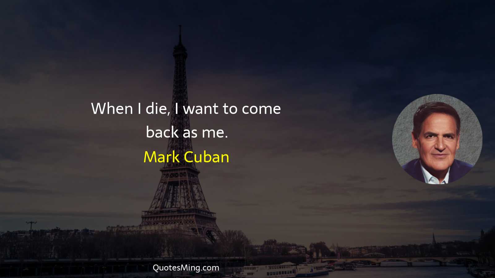 When I die I want to come back as me