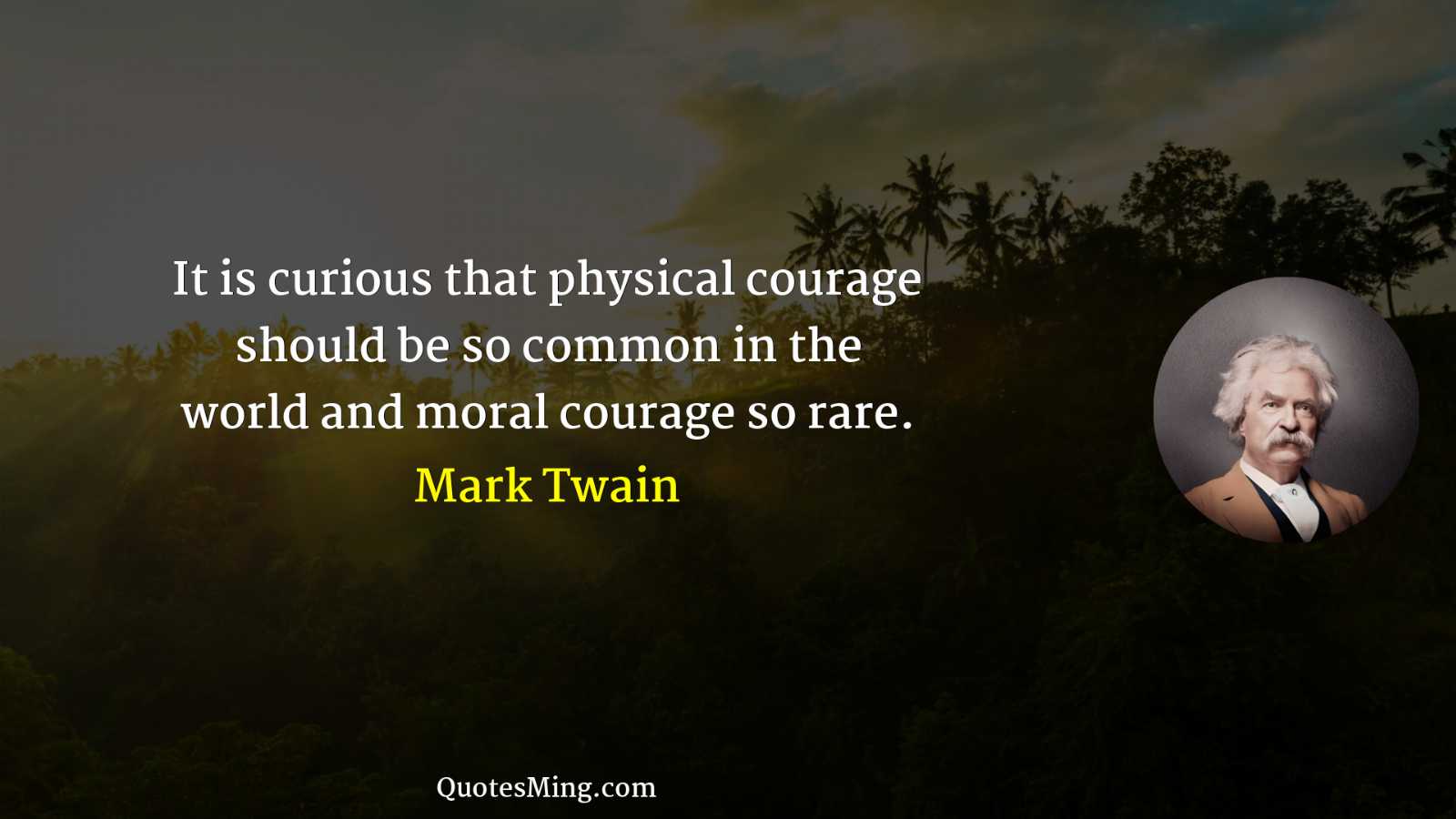 It is curious that physical courage should be so common