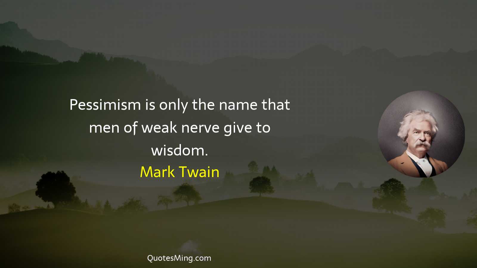 Pessimism is only the name that men of weak nerve