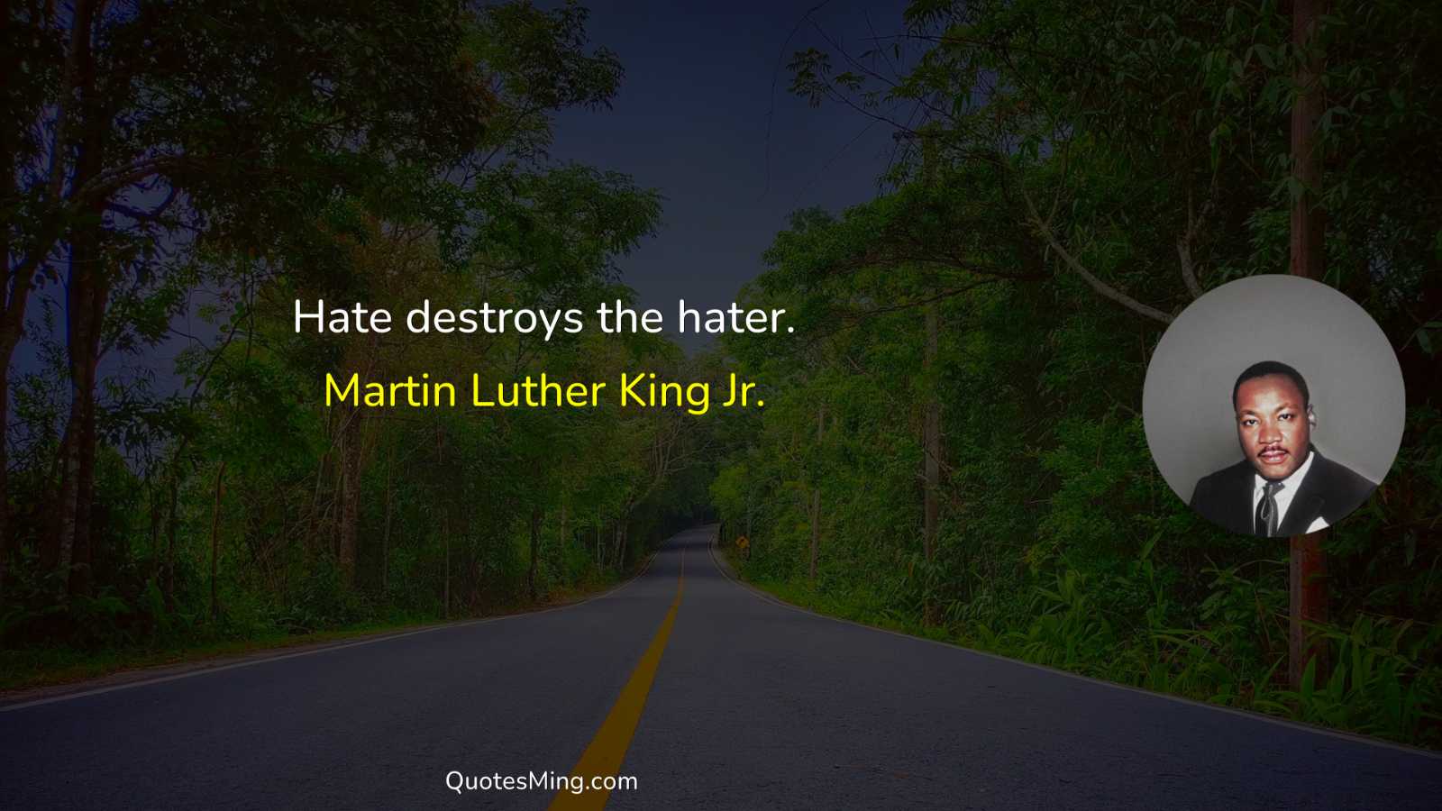 Hate destroys the hater