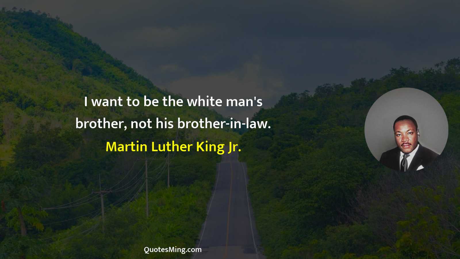 I want to be the white man's brother not his