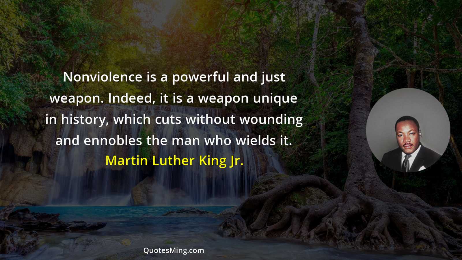 Nonviolence is a powerful and just weapon Indeed it is