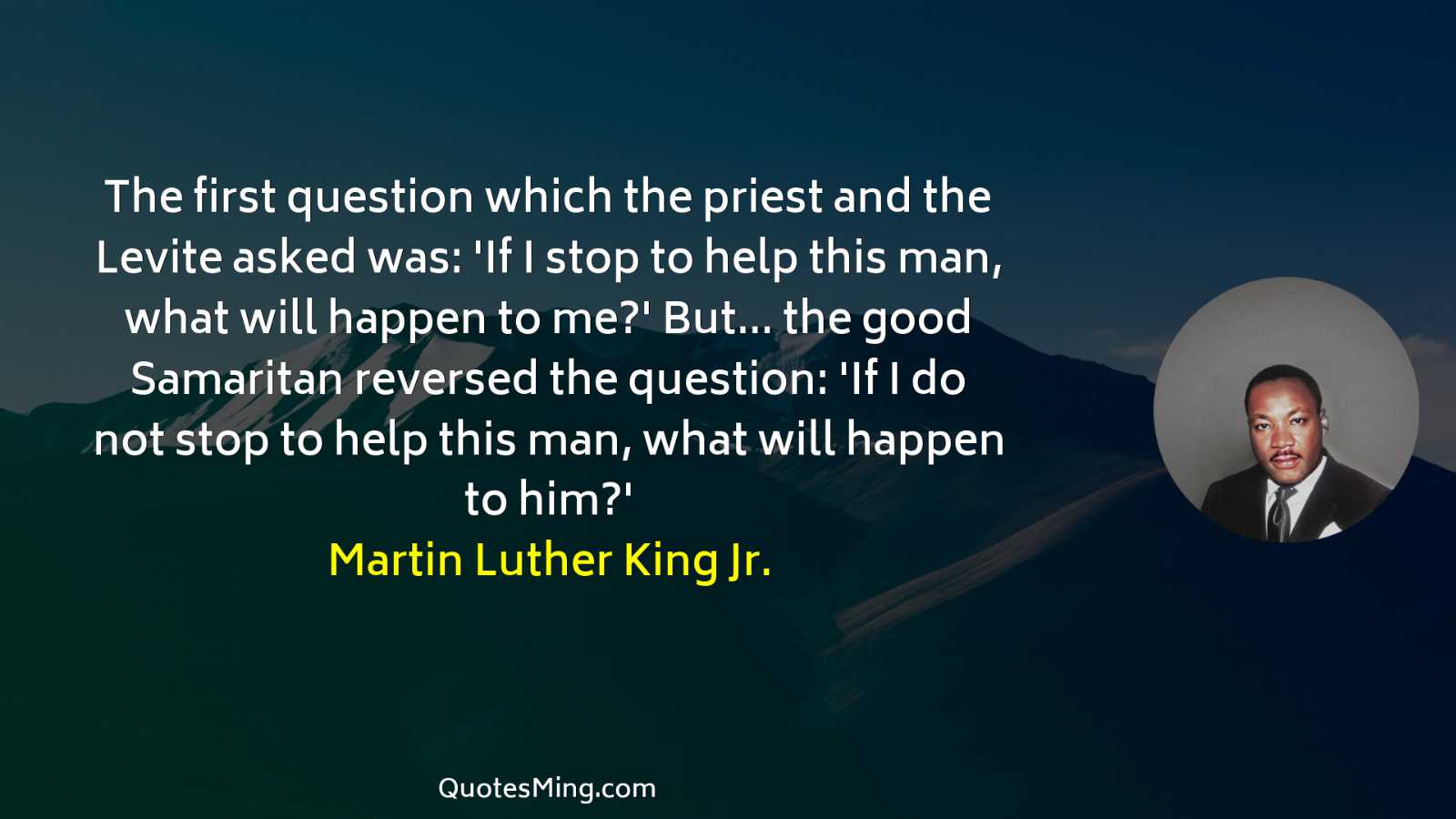 The first question which the priest and the Levite asked