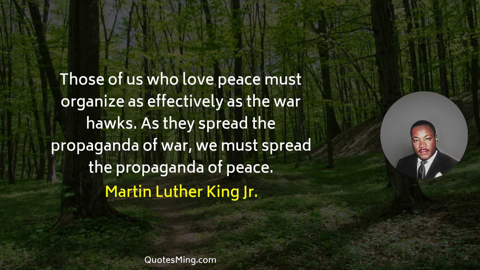 Those of us who love peace must organize as effectively