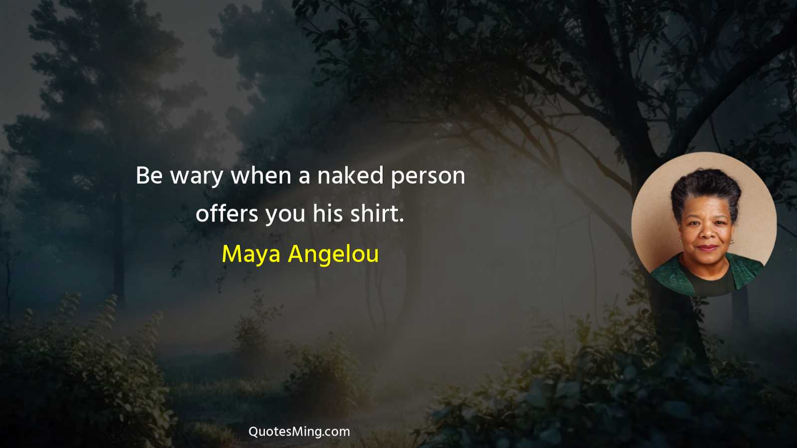 Be wary when a naked person offers you his shirt