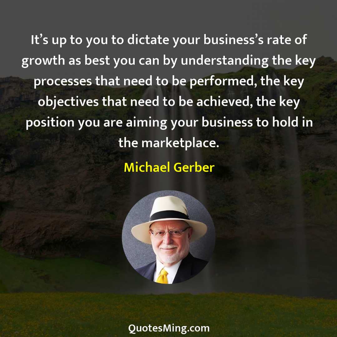 It’s up to you to dictate your business’s rate of