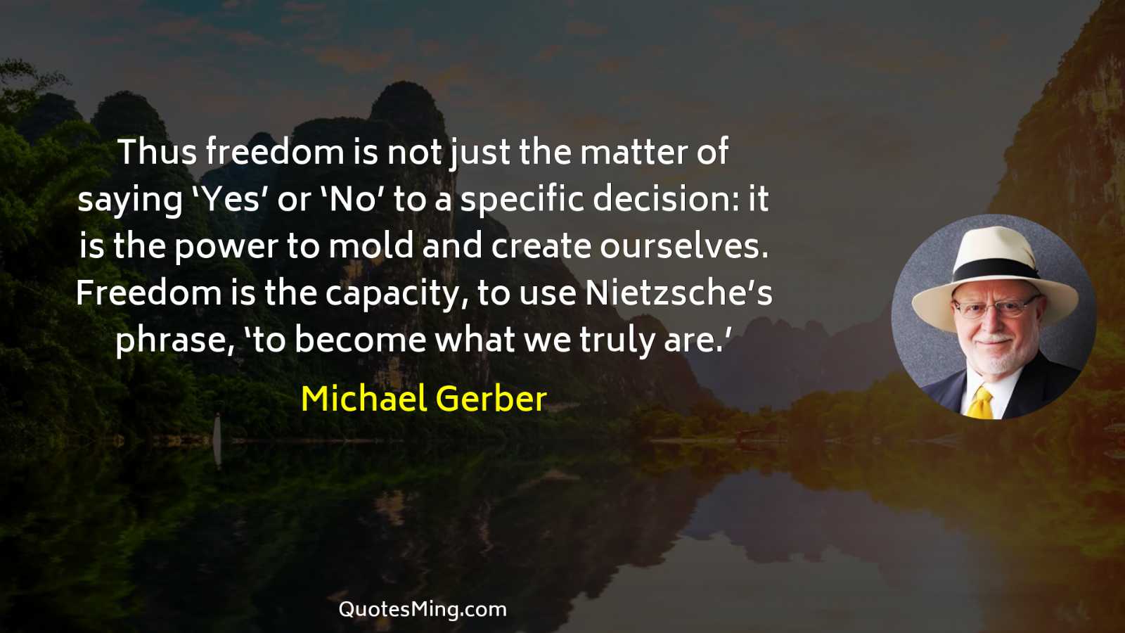 Thus freedom is not just the matter of saying ‘Yes’