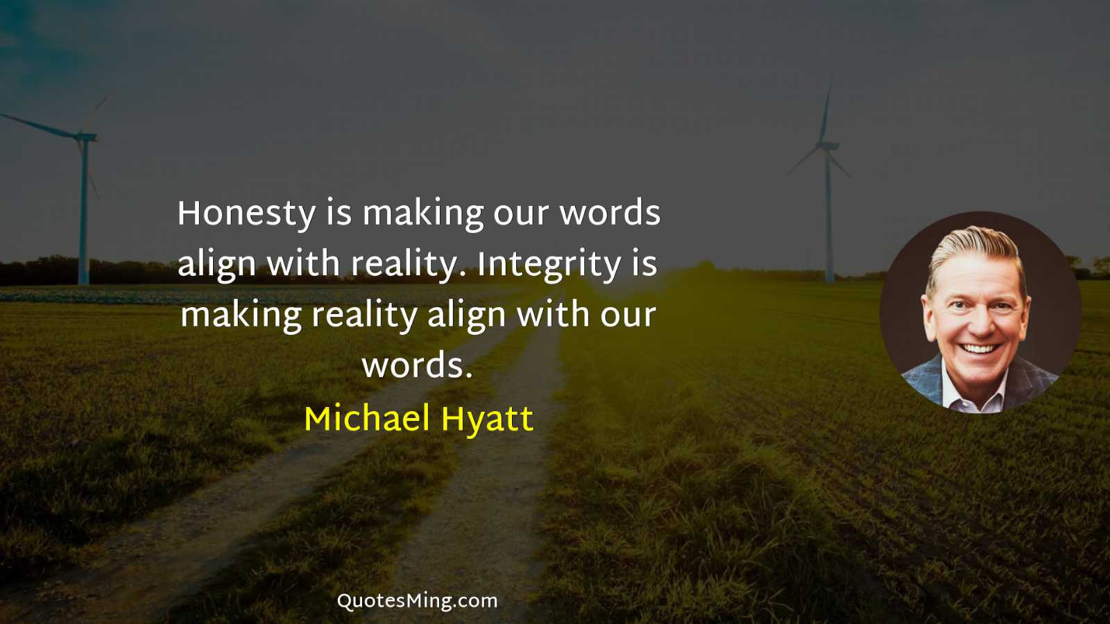 Honesty is making our words align with reality Integrity is