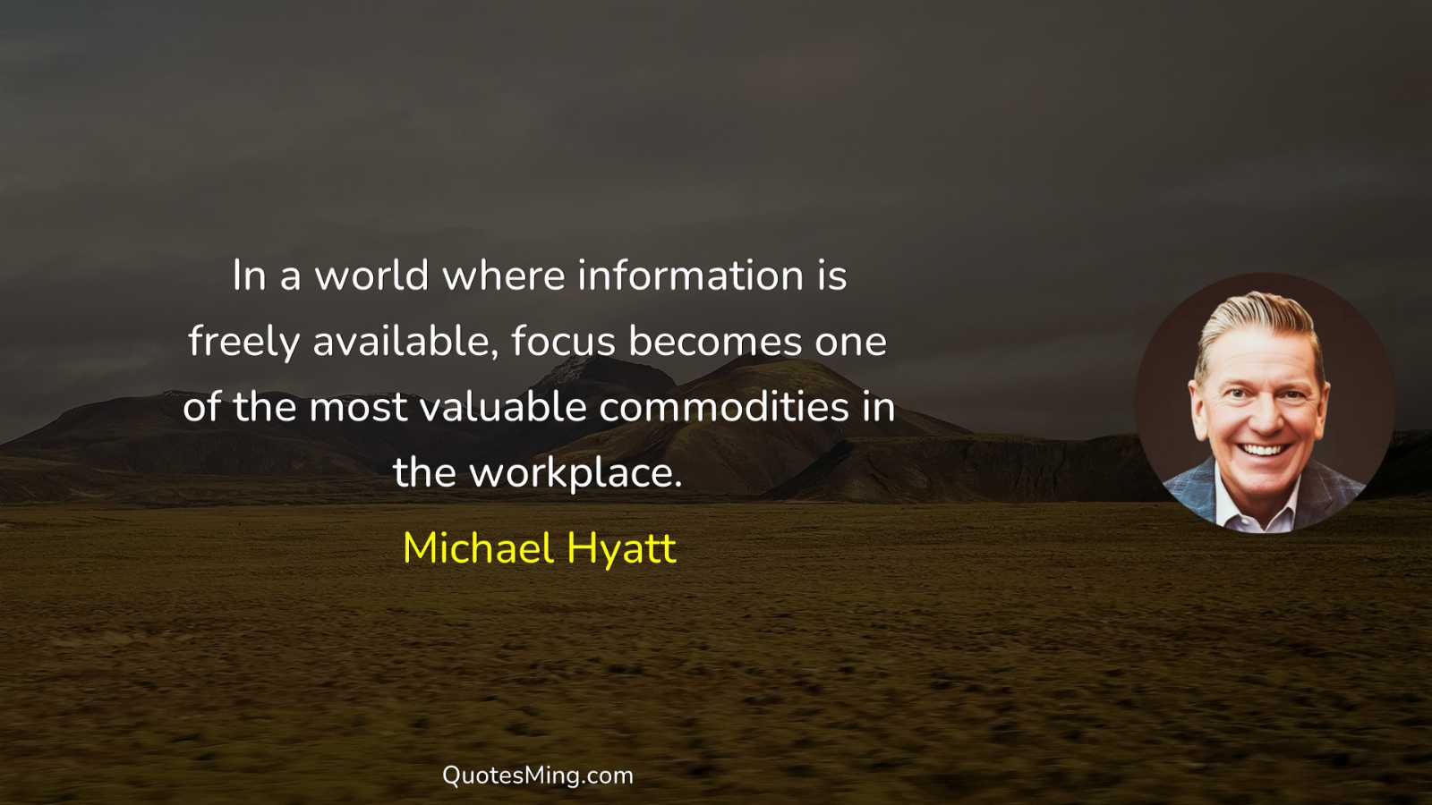 In a world where information is freely available focus becomes