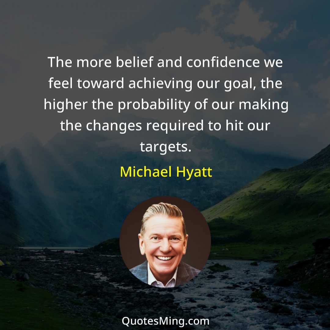 The more belief and confidence we feel toward achieving our