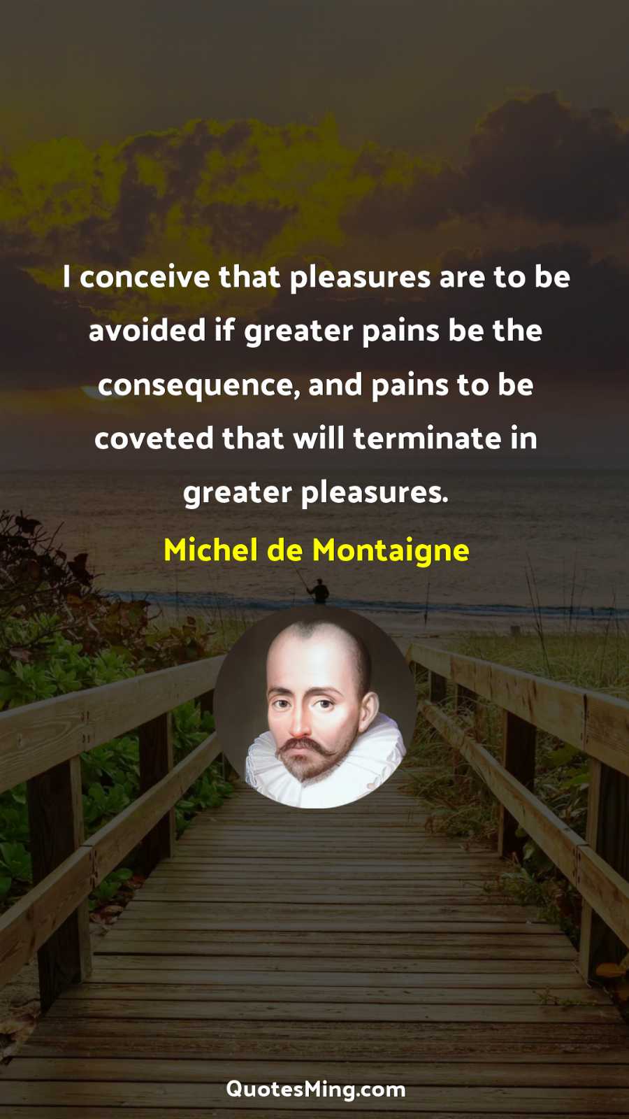 I conceive that pleasures are to be avoided if greater