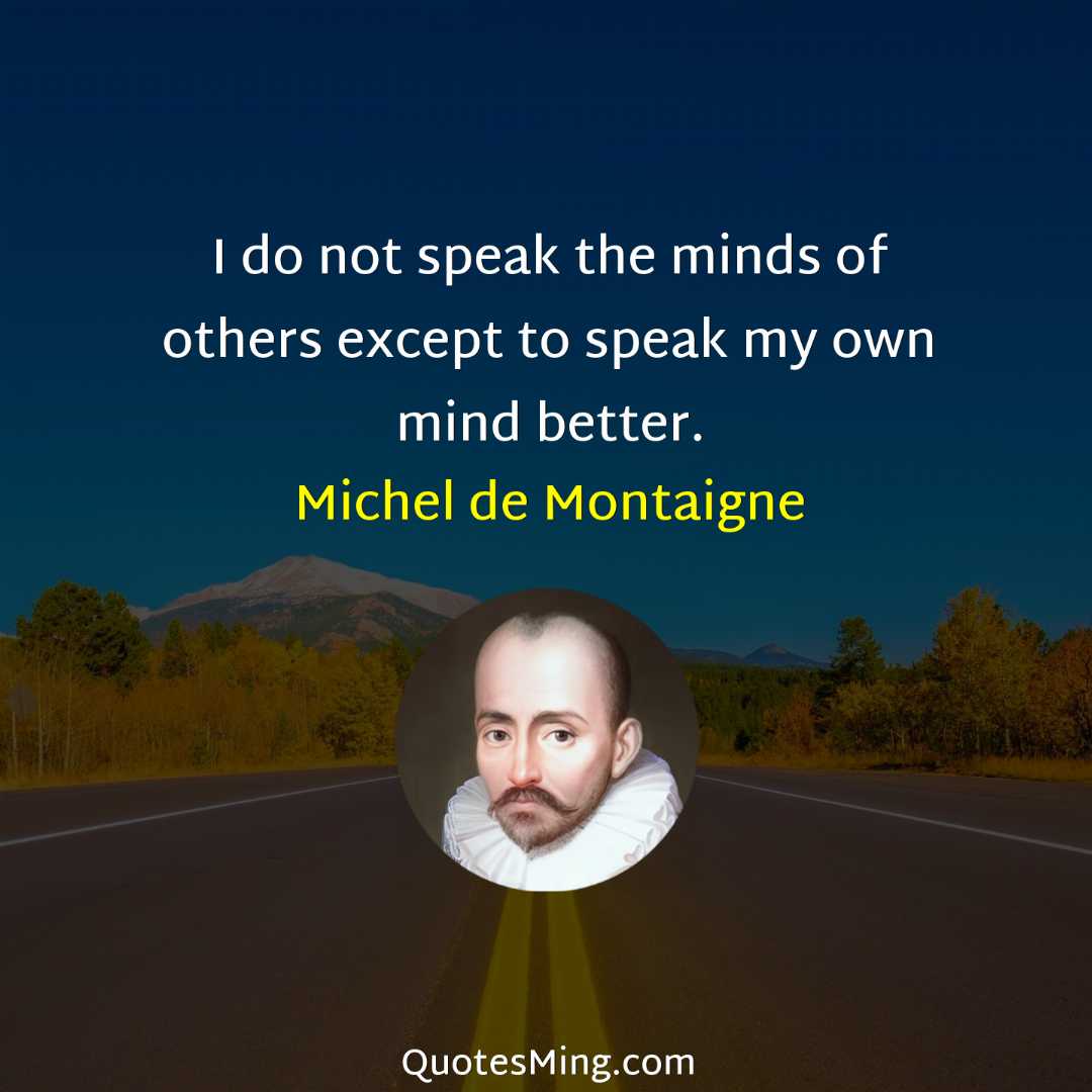 I do not speak the minds of others except to