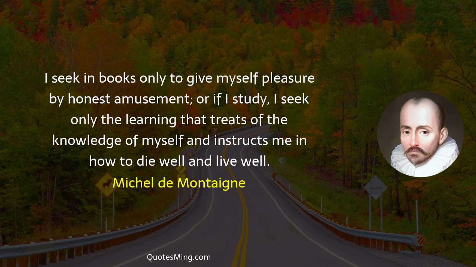 I seek in books only to give myself pleasure by