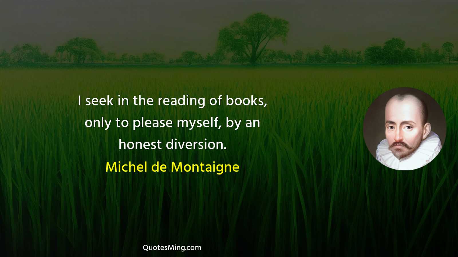 I seek in the reading of books only to please