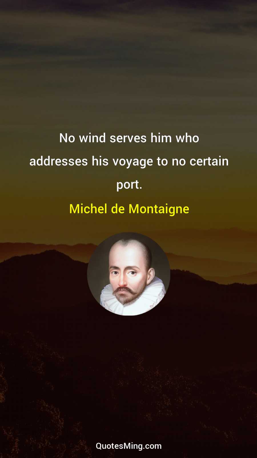 No wind serves him who addresses his voyage to no