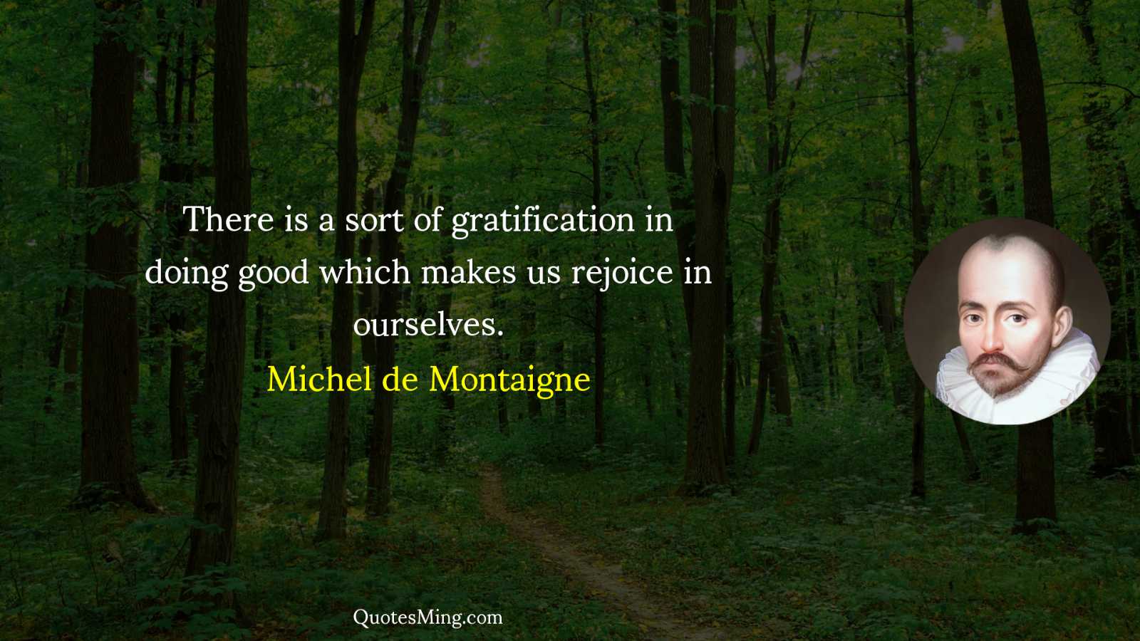 There is a sort of gratification in doing good which